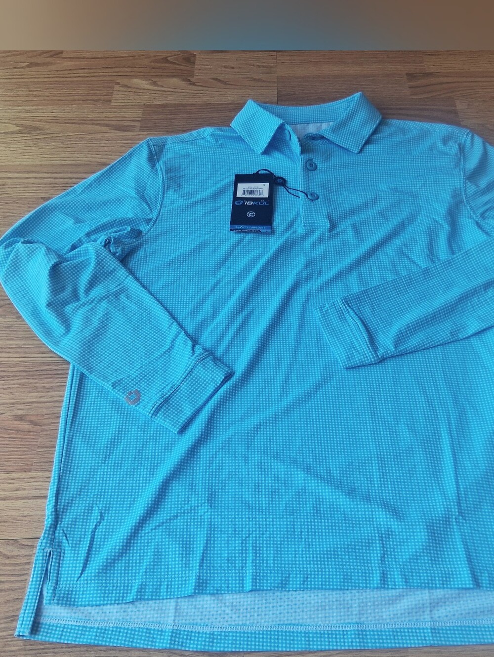 NWT Mens IBKUL, Turquoise, , White Polo Shirt Sz  S
